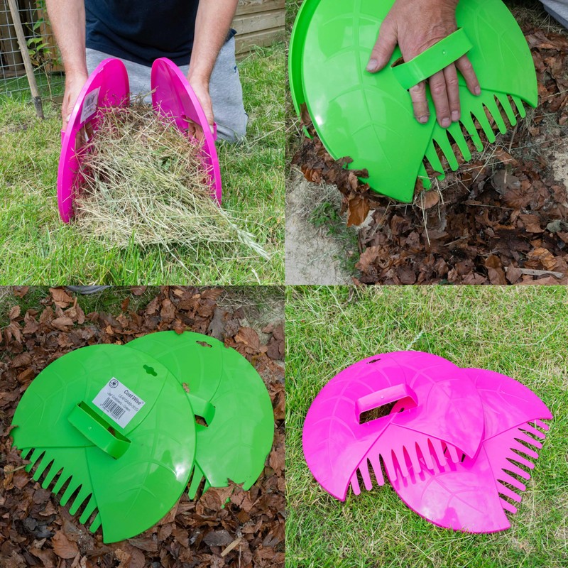 Hand held leaf rakes,leaf grabs,collectors,garden tidy scoops,PACK OF TWO PAIRS