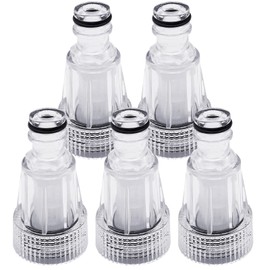MOONDKIST 5Pcs Pressure Washer Garden Hose Adapter, 3/4 Inch Pressure Washer Transparent Plastic Water Inlet Filter Replacement Tool