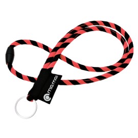 Mia Mai Tubular Lanyard (45 cm) Lanyard with Safety Clasp, Key Ring Keyring (Red/Black)