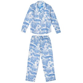 Desmond & Dempsey - Conjunto de pijama largo, Estampado Loxodonta Azul, XL