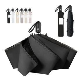 CICIBELLA Parasol, UV Protection, 100% Light Blocking, Folding Umbrella, One-Touch Automatic Open/Close, For Both Sunny and Rainy Weather, Lightweight, Durable, Fully Blackout, Folding Umbrella,