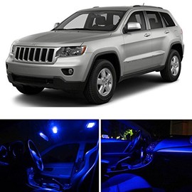 LEDpartsNow Interior LED Lights Replacement for Jeep Grand Cherokee 2011-2014 Blue Accessories Package Kit (11 Pieces)