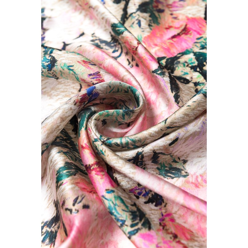 100% Mulberry Silk Scarf 50" Large Square Lightweight Scarf -