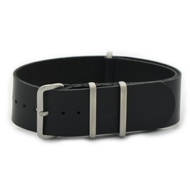 CASSIS[カシス] カーフ 時計ベルト TYPE NATO OIL LEATHER タイプナトーオイルレザー 22mm ブラック 交換用工具付き #189.602S019022