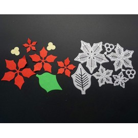 1Pc Silver Layered Poinsettia Etched Xmas Christmas Cuts Metal Cutting Scrapbooking Crafting Paper Art Emboss Stencil Poinsettia Deft Processed Die Cutting Embossing