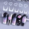 Heart Nail Art Stickers - French Lines Nail Decals with