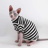 Sphynx Hairless Cat Red Stripe Breathable Summer Cotton T-Shirts Pet