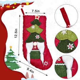 Habbiful Large Christmas Stockings Xmas Stockings for Xmas Tree Fireplace Decoration Santa Stocking Red Burlap Gift Stockings for Home Hanging Ornaments Christmas Party Favor