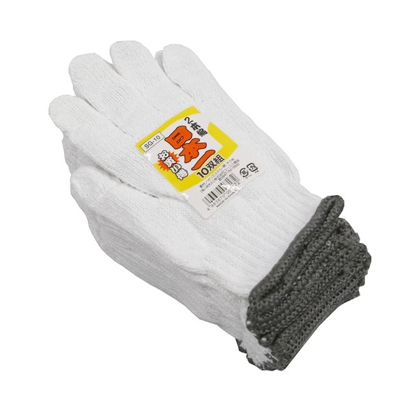COCOS Nobuoka SG-10 Work Gloves, 2 Strands, white/10 pairs