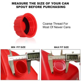 Niwikca Gas Can Cap Replacement, Universal Fit Gas Can Spout Cover, 8 Pack with Gasket for 1 & 2，5 Gallon Gasoline Can, Small Gas Canister