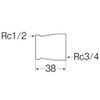 SANEI JT741-1-20X13 [Different Diameter Socket Chrome] Screw Diameter Rc3/4 x
