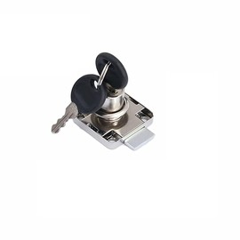 TOP-VIGOR 1Pc Security Cam Lock, 20.5mm Cold Rolled Steel Security Cabinet Lock Cylinder Drawer Cupboard Mailbox Lock with 2 Keys for Household Office, Keys Alike, Nickel