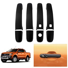 JHCHAN Keyless Door Handle Insert Protector Cover for Ford Ranger Wildtrak 2012-2020 ABS Car Styling Fitting Matte Black