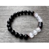 Black Tourmaline and Selenite Crystal Bead Bracelet 8mm, Wholesale Genuine