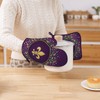 Mardi Gras Purple Golden Glitter Fleur De Lis Oven Mitts