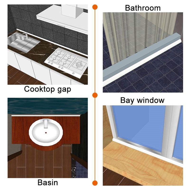 Bathroom Foldable Block water Stopper sealing strip shower threshold dam