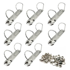 Changyeah 8 Ring Binder Mechanism, 8 Pieces D-shaped Metal Clip 2 Ring Binder Replacement, D-Ring Mechanism, Metal Clip Ring Binder for Paper Storage, Folders, Planners, Accessories