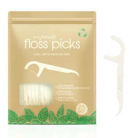 75 Filo Interdentale alla Menta per la Cura dei Denti, Realizzati in Materiale PLA Biodegradabile - Archetti filo interdentale per Rimuovere la Placca e i Residui di Cibo