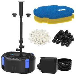 AquaMiracle All-in-One Koi Pond Filters for Outdoor Ponds 500-750 Gal, Pond Fountain Pump with 3 Spray Patterns, Fountain Kit with 850GPH Water Pump for Garden, Water Feature, Bird Baths