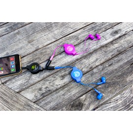 ReTrak Retractable Headphone Splitter, Black (ETCABLESPLBLK)