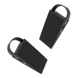 KINHARD Pack of 2 Black Rubber Door Wedges, Wedge-shaped Movable Door Stop Wedge with Stainless Steel Hooks, Non-Slip and Wedges on Both Sides, for Hotels, Living Rooms, Offices