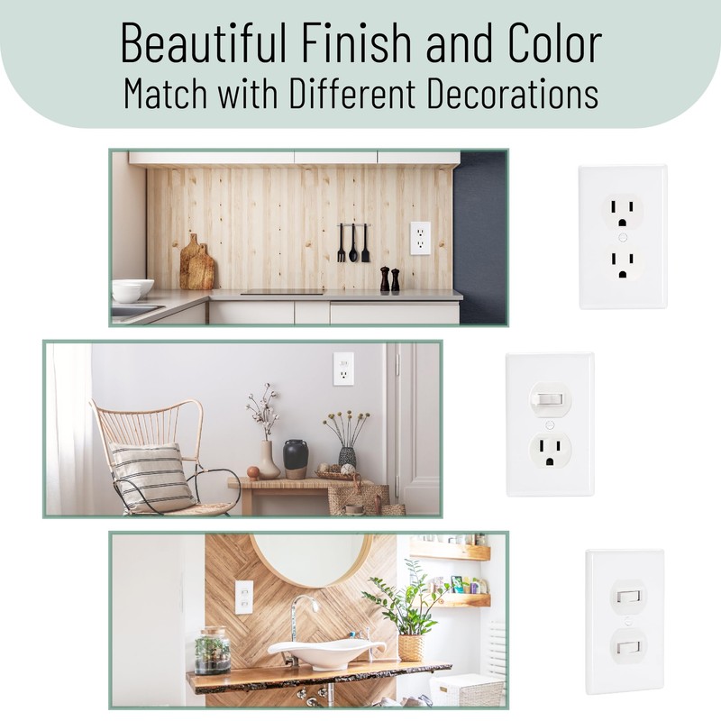 Bates- Duplex Wall Plate, 12 Pack, Ivory, Electrical Outlet Cover