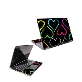 MightySkins Skin Compatible with Lenovo Flex 6 14" (2018) - Hearts | Protective, Durable, and Unique Vinyl Decal wrap Cover | Easy to Apply, Remove, and Change Styles | Made in The USA