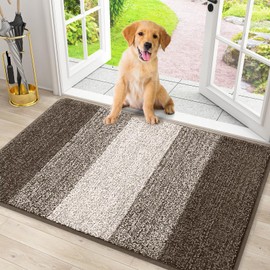Smiry - Tapete para puerta de perro para patas fangosas, absorbe la humedad y la suciedad, tapete de entrada de perfil bajo con respaldo antideslizante, felpudo de entrada para interiores y exteriores