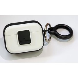 Kid-Proof case for AirPods Pro 1/2 1st/2nd gen Generation/AirPods 3: Magnetic, Safety Lock, Shock-Proof, with or Without AirTag Holder (White and Black, for AirPods Pro/Pro 2 with AirTag Holder)