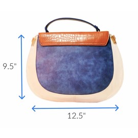 Generic Crossbody Purse, Blue and White Vegan Leather, Small Yet Spacious, Calvilla Handbag