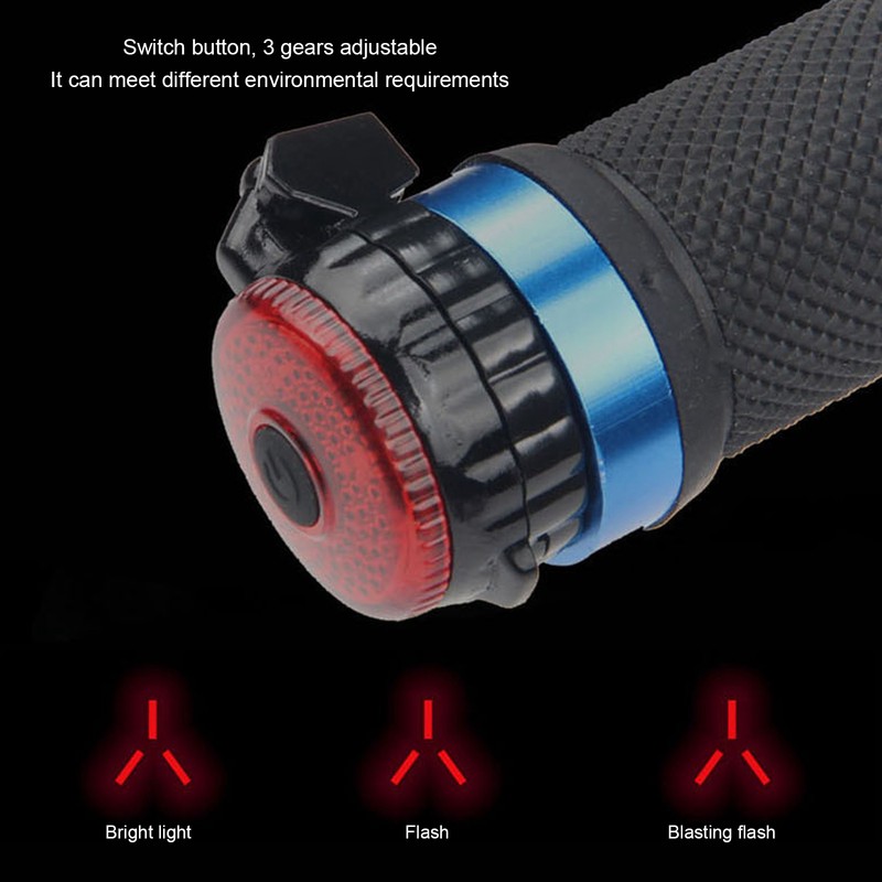 Bike Handlebar Plug Light with Rearview Mirror Bicycle Accessories Cycling