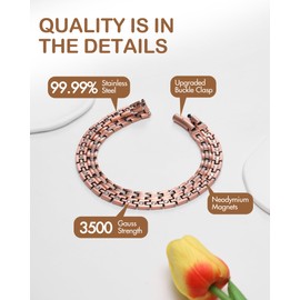 Feraco Copper Necklace for Men Women, 99.99% Pure Copper Magnetic Chains with 3500 Gauss Ultra Strength Neodymium Magnets, Adjustable Jewelry Gift with Sizing Tool (Vintage Matrix)