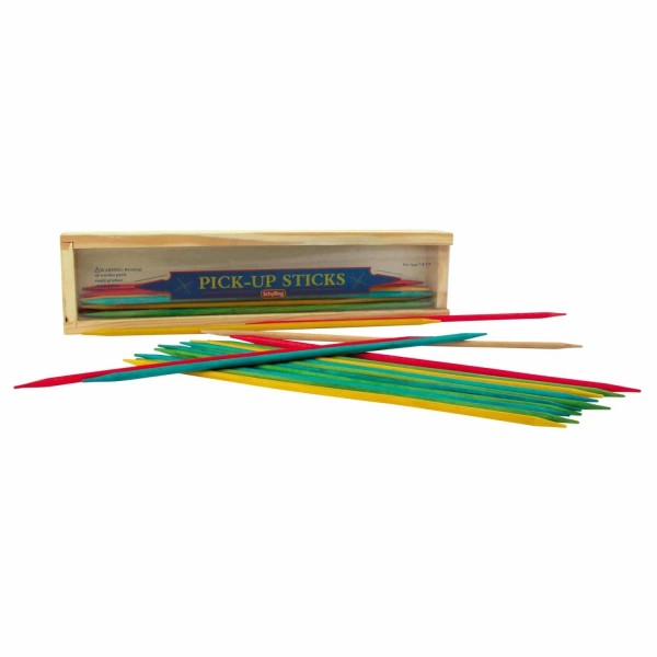 Schylling Pick Up Sticks Game with Wooden Storage Box, Ages