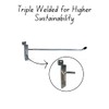 Triple Welded Slatwall Hook Single Prong | HeavyDuty Slatwall Display