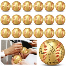 MiniInflat 24 Pack Gold Autograph Baseballs 9 Inch Blank Baseballs 2026 Ball Graduation Gift Senior Night Gifts for Trophies Anniversary College Coaching Gift Awards Sport Party Favors