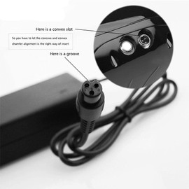 42V 2A 3-Prong Inline Connector, Power Charger Cable 0.31 inch Connector for Electric Sports & Outdoor Equipment (Fit 36V Li-ion Battery Pack)