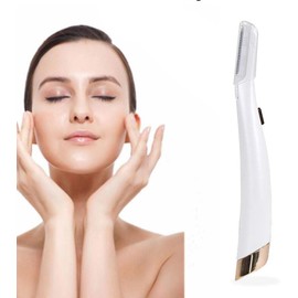 Maquinilla de afeitar para cejas, Hair Remover LED Exfoliador Facial Lady Shaver Face Hair Shaver con 6 Cabezales de Repuesto para Exfoliación Profesional (Como se muestra)