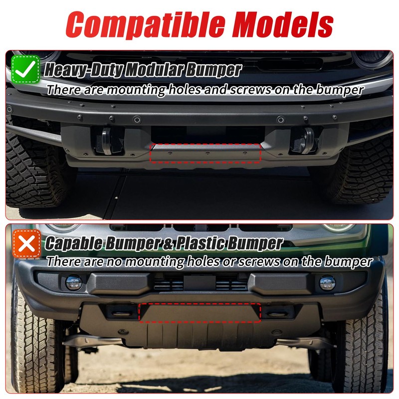 Front License Plate Bracket Compatible with 2021-2025 Ford Bronco HD