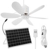 Kittmip 1 Set Portable Solar Ceiling Fan Kit 15w Monocrystalline