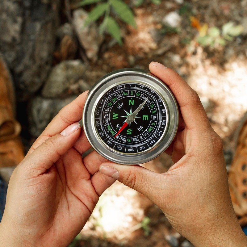 Durable Metal Hiking Compass - Compact and Portable, Ideal for