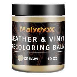 Malydyox Leather Recoloring Balm, 10oz Leather Repair Kit for Furniture, Leather Restorer for Couches, Leather Scratch Repair Balm, Remove Scratches Leather Couch Repair Kit (Cream)