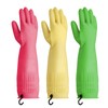 Rubber Dishwashing Gloves for Kitchen - Ausdown 3 Pairs Non-Slip