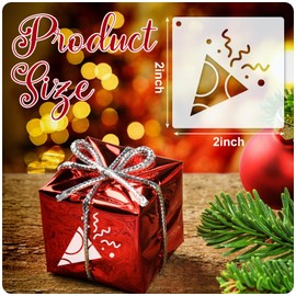 100 Pcs Stencils for Painting on Wood Reusable Stencil Crafts Drawing Templates Holiday Wall Paper for DIY Scrapbook Home 2 x 2 Inch(Santa Style)