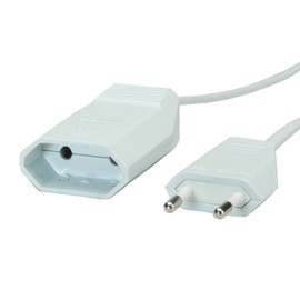 Bachmann 233.284 Extension with Euro Plug and Euro Coupling Length 2 m H03VVH2-F 2 x 0.75 mm White