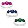 Celebration Moments .925 Sterling Silver Simulated Ruby, Sapphire and Emerald