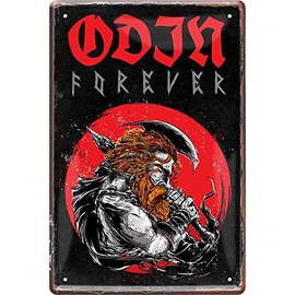 schilderkreis24 - Viking saying: "Odin Forever" decorative sign, metal sign, garage, Valhalla, Viking door gift for birthday or Christmas, 20 x 30 cm
