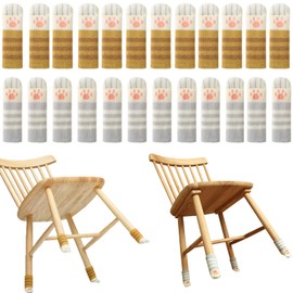 lurora2021 Pack of 24 Knitted Chair Leg Protectors, Elastic Chair Leg Socks, Knitted Furniture Socks, Cat Paw Furniture Socks, Anti-Scratch Chair Socks for Table, Desk, Sofa, Bed, Cupboard, Door