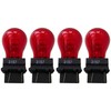 HaeKap 4Pcs 12V 5W 3157 Red Bright Light Bulbs for