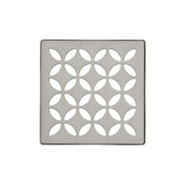 Schluter Kerdi-Drain Grate Kit with Integrated Slope Bonding Flange - Ideal for Bathroom or Wet Rooms - 4" Stone Grey Floral, Adjustable - KDIF4GRKTSSGD5