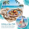 molidiki 12-Piece Melamine Dinner Plates, 10.5" Beach Coastal, BPA-Free.